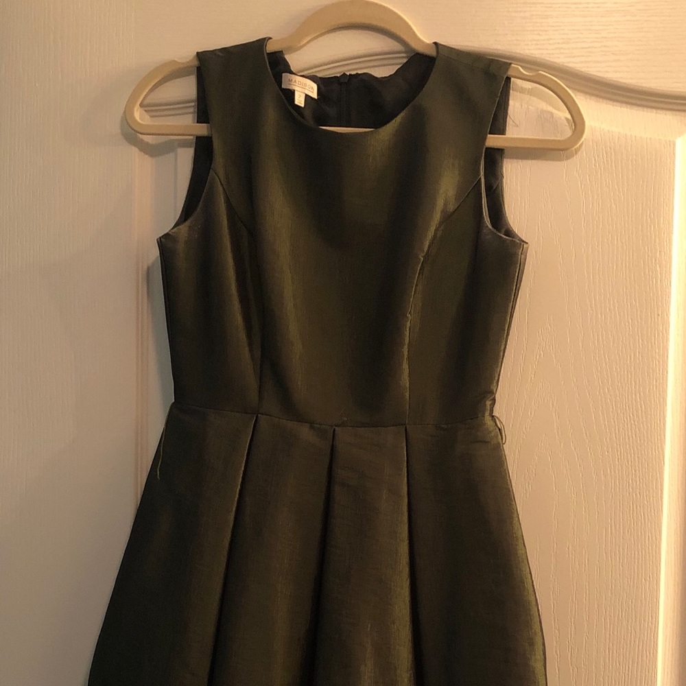Semi-formal Dress in Deep Olive Green